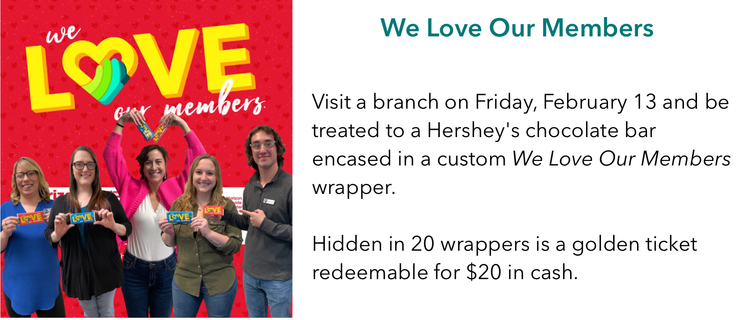 candy bars at branches February 13