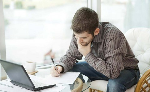 Man reviewing documents